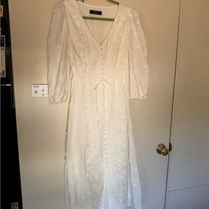 Elegant White Embroidered Dress